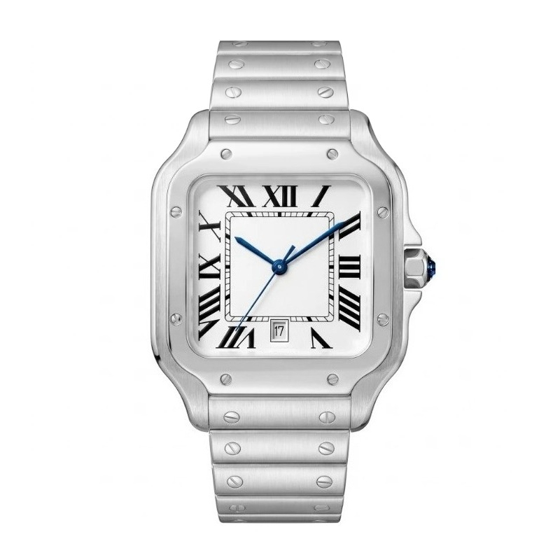 Cartier Watch Santos - Yeni Lüks Erkek Kuvars Saat Klasik