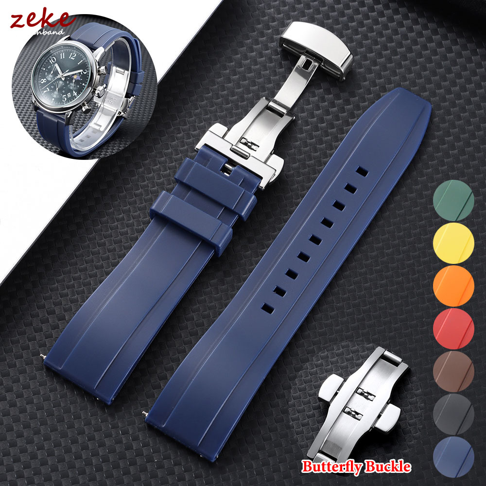 Suede Strap Watch - 20mm 22mm Kauçuk Kayış Omega Kelebek