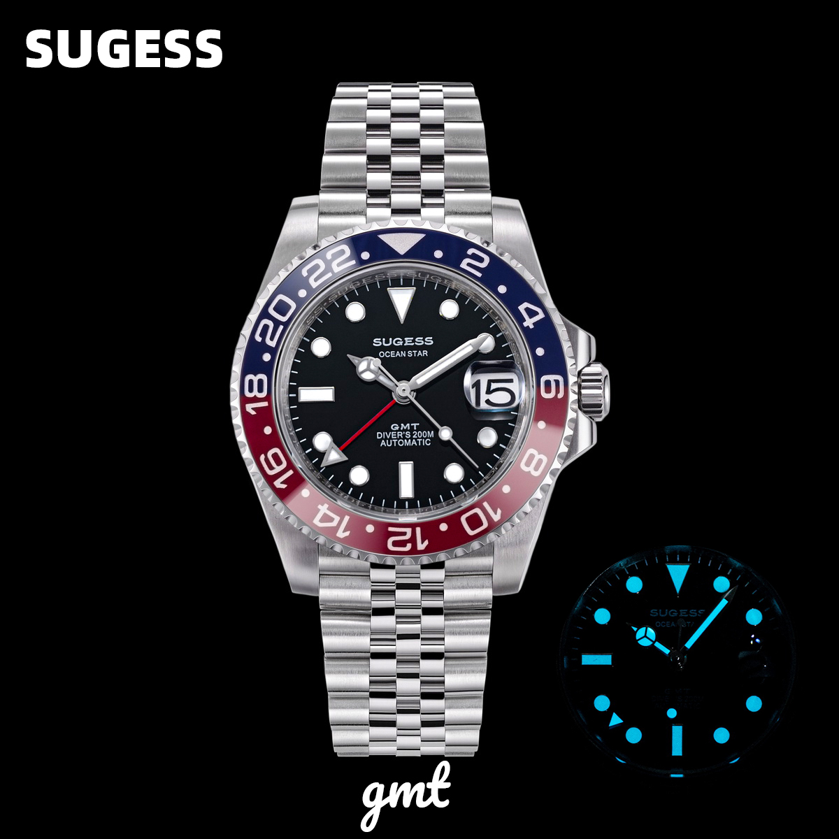 Rolex Watch Submariner - Sugess GMT Erkek Dalış Saati Otomatik