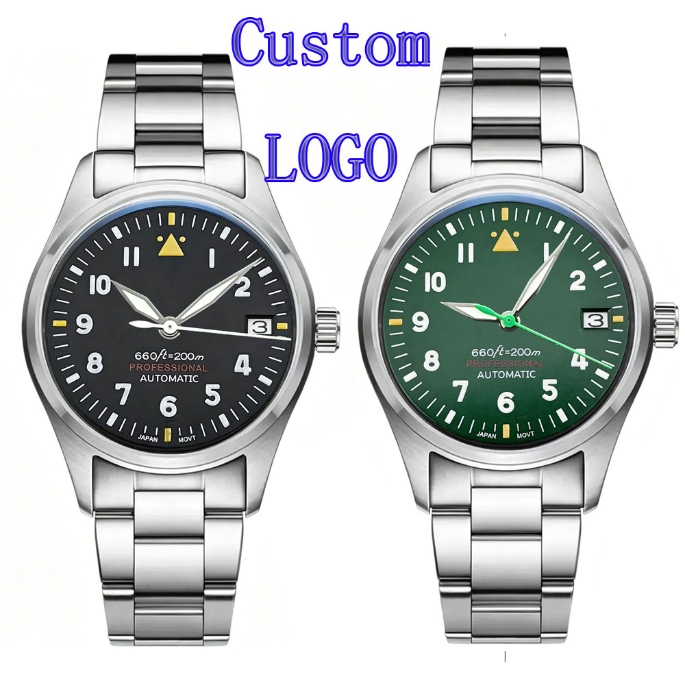Stainless Bracelet Diver - Özel LOGO 36mm 39mm Pilot Saat