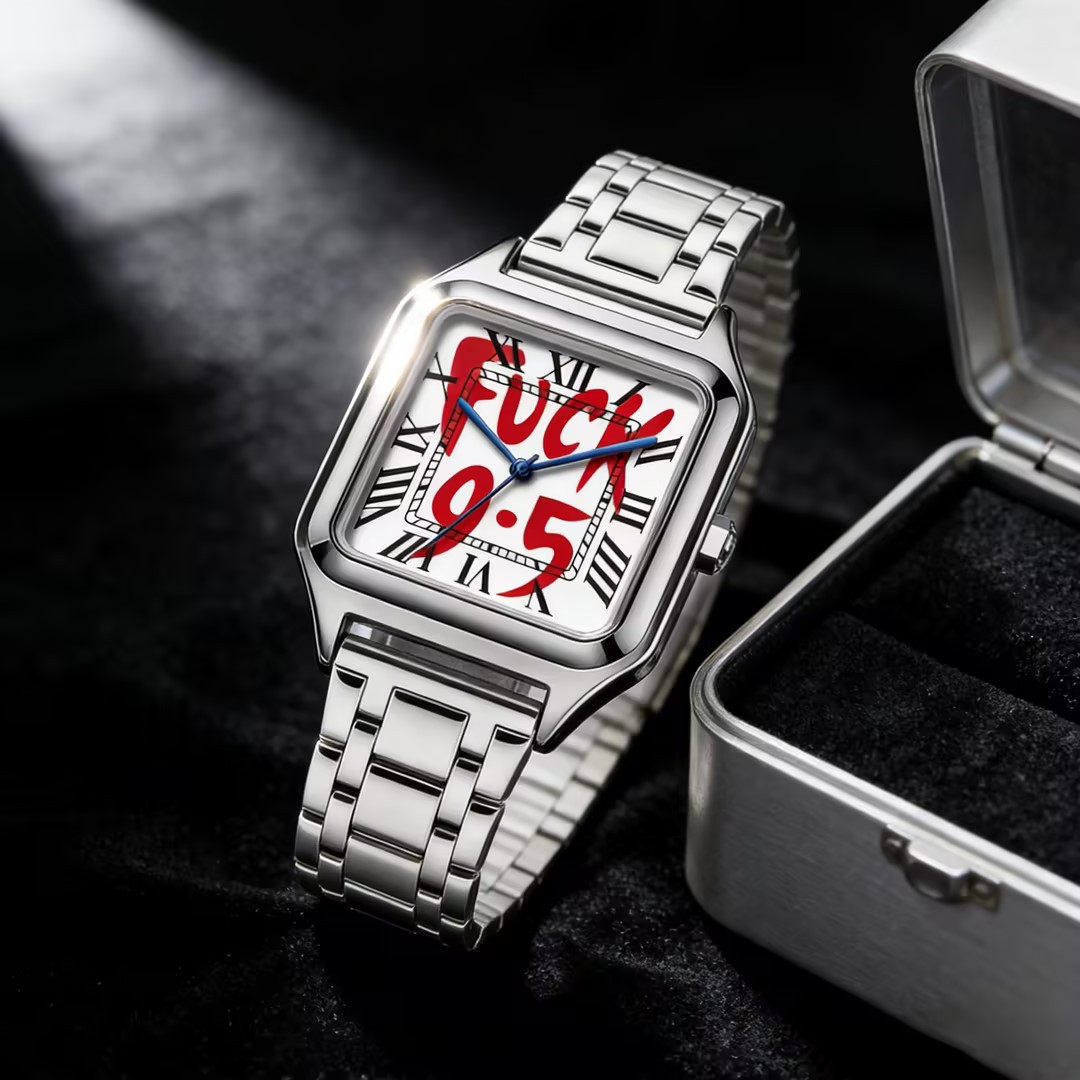 Cartier Watch Santos - FUCK9.5 Paslanmaz Çelik Alaşımlı Kare Kadranlı