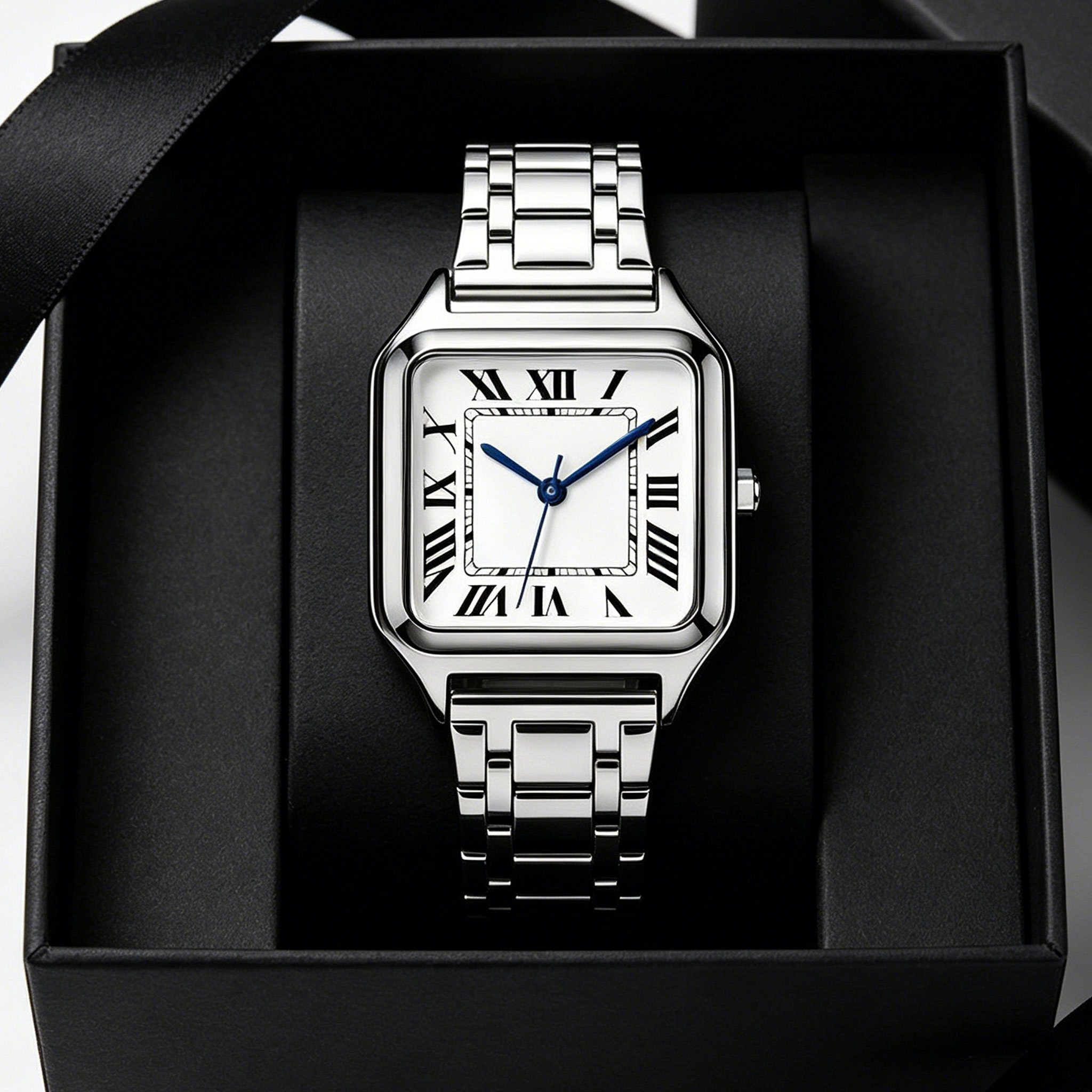 Cartier Watch Santos - Bayanlar için Kare Lüks Saat, Büyük