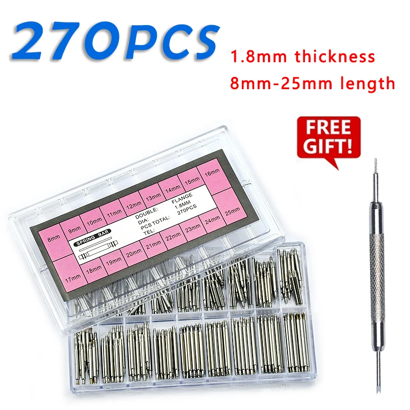 Spring Bar Tool Set - 270 adet/set Paslanmaz Çelik Yaylı Çubuklar