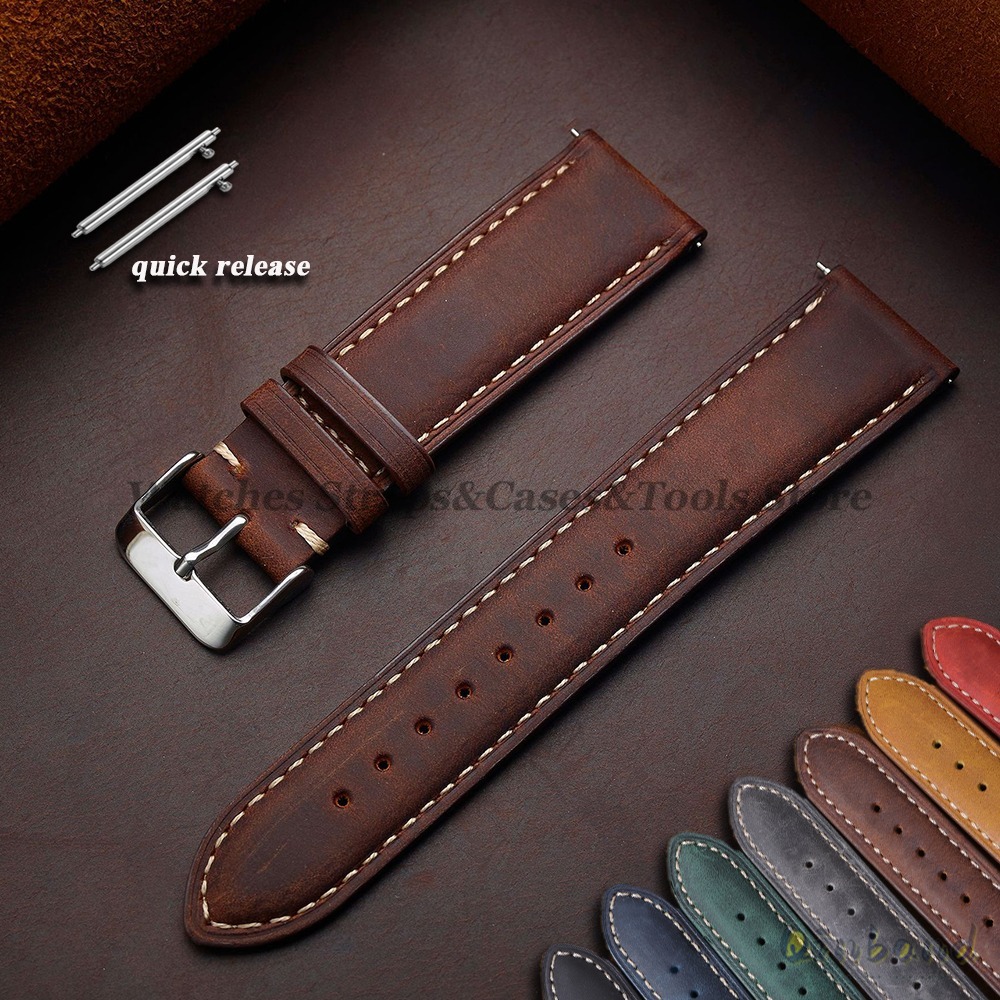 Leather Strap Quick Release - Vintage Dana Derisi Deri saat kayışı