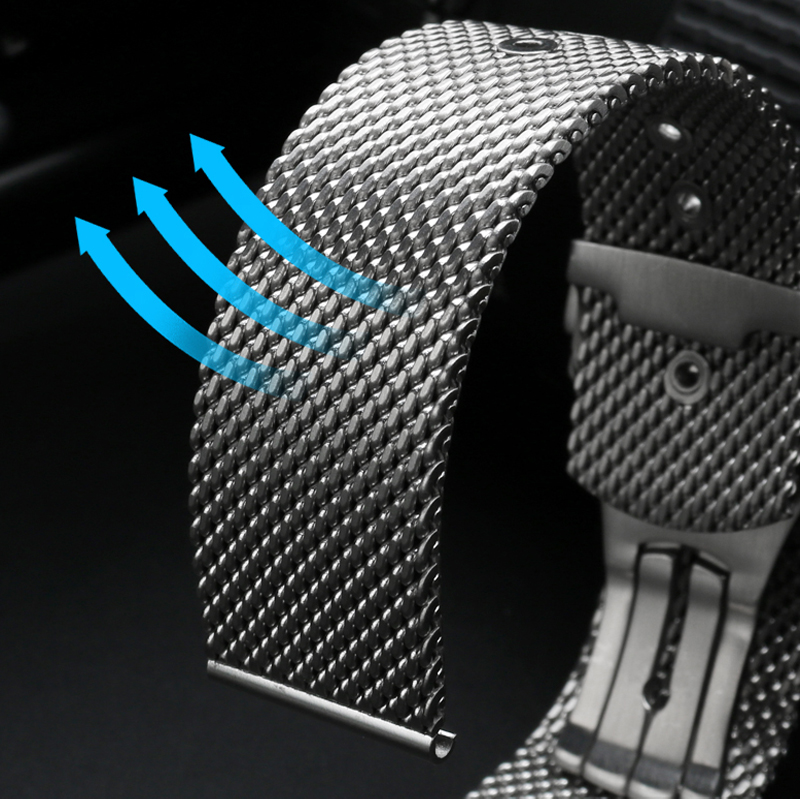 20mm 22mm katı paslanmaz çelik - Mesh Strap Metal incelemesi ve fiyatı